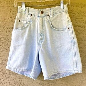 Vintage 80s Chic Light Blue Denim Shorts